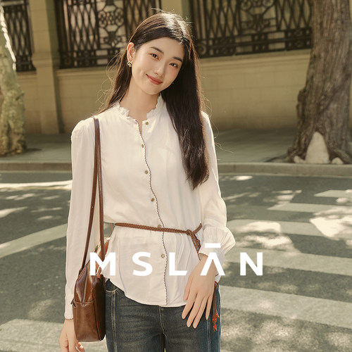 职场衬衫|MSLAN通勤荷叶边白衬衣