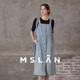 减龄牛仔打揽吊带裙背带连衣裙MFAV5102 MSLAN春季 竖条纹肌理