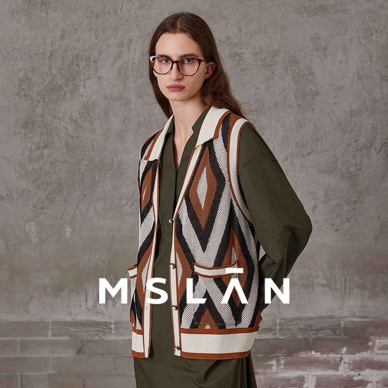 MSLAN博主同款民俗风针织马夹