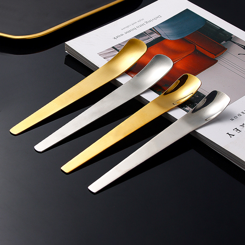 ins不锈钢勺子网红蛋糕勺长柄雪糕甜品勺家用咖啡勺高颜值猫粮勺