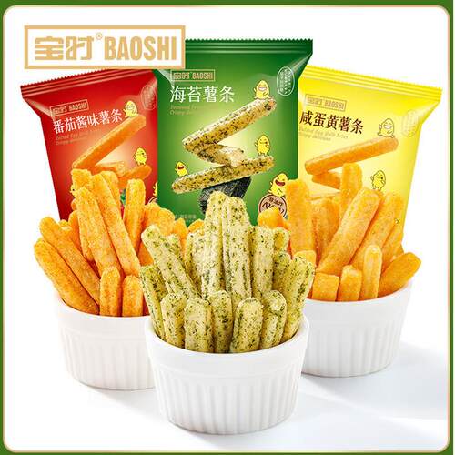 宝时汇佳多口味薯条小零食番茄蛋黄海苔味休闲食品18g*15包一整箱