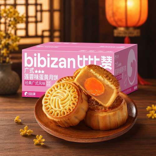 比比赞广式莲蓉味蛋黄月饼540g12
