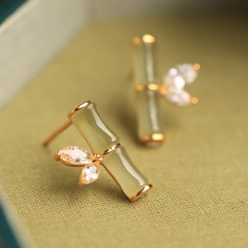 宋代竹节|耳钉新中式耳环