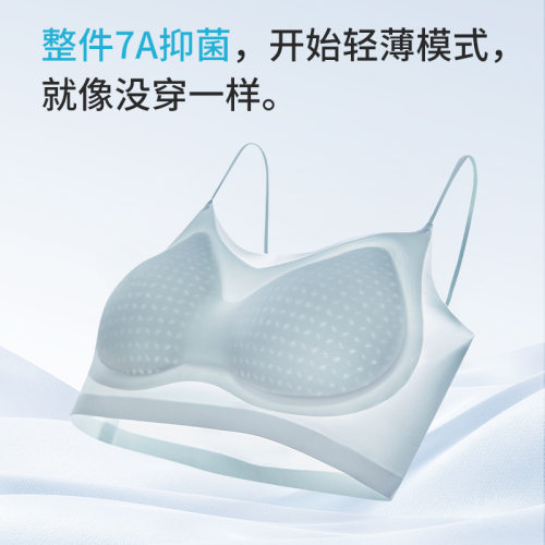 夏季超薄无痕内衣女大胸显小细肩透气运动背心固定杯内衣冰丝文胸
