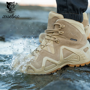 雪豹男款特种兵雪地登山靴户外靴徒步鞋战斗战术靴作训靴作战靴女