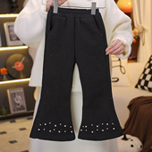 新款 儿童时尚 百搭韩系休闲裤 冬季 女童加绒加厚喇叭裤 HCE372