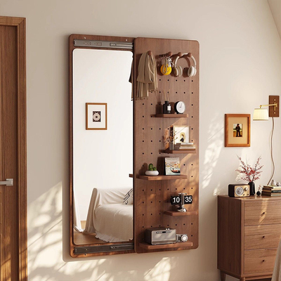 穿衣镜洞洞板推拉隐藏遮挡