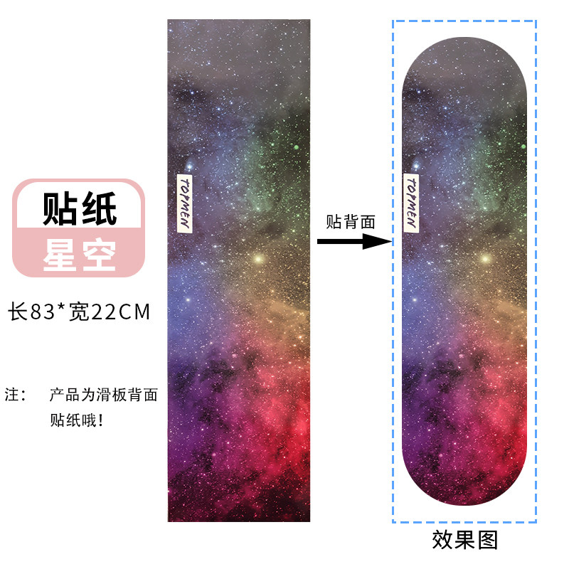 滑板贴纸鱼板长板短板背面贴纸四轮滑板个性双翘板防水动漫贴纸