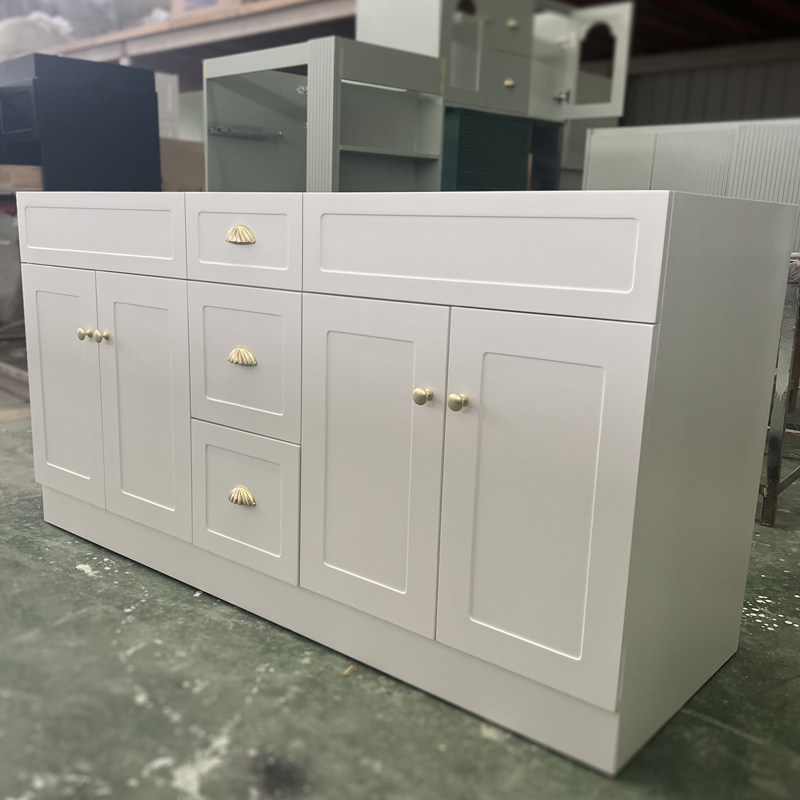 中古风落地浴室柜组合卫生间洗漱台洗手台洗脸盆池橡木卫浴柜定制