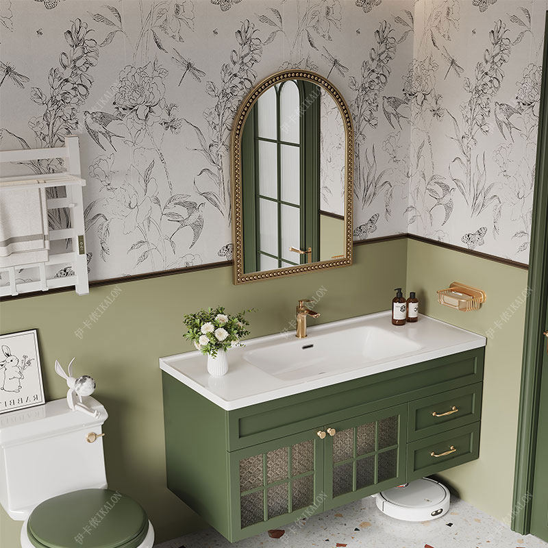 新款法式浴室柜组合陶瓷一体卫生间洗漱台洗手台盆柜洗脸盆可定制