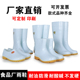 PVC柔软白色雨靴厨房水产食品厂劳保卫生雨鞋 车间防滑耐酸碱水靴