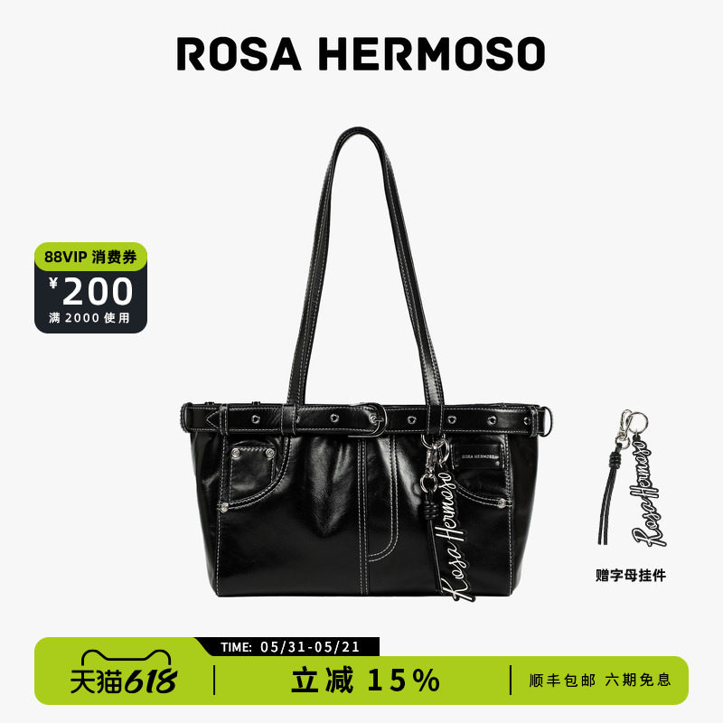 ROSA HERMOSO/珞赫「牛仔系列」单肩包法棍包时尚个性音乐节2025