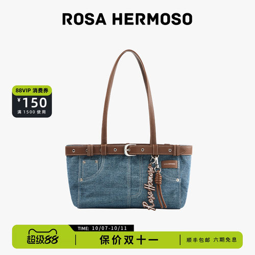 ROSA HERMOSO/珞赫「牛仔系列」单肩包法棍包牛仔布春夏度假海边