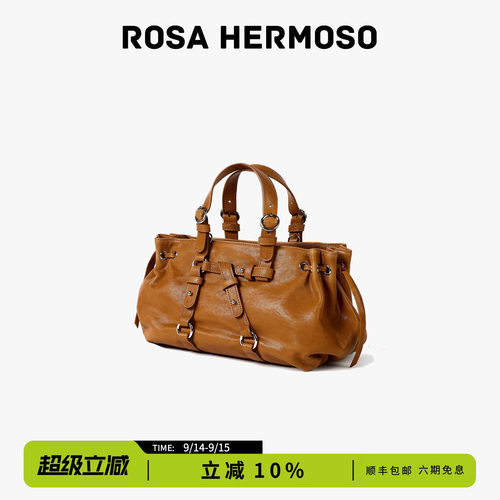 ROSAHERMOSO/珞赫「矿石」植鞣牛皮复古通勤手提法棍包斜挎包