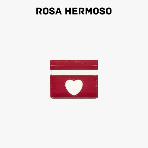 ROSA HERMOSO/珞赫「爱心卡夹」头层牛皮卡包送礼七夕情侣款
