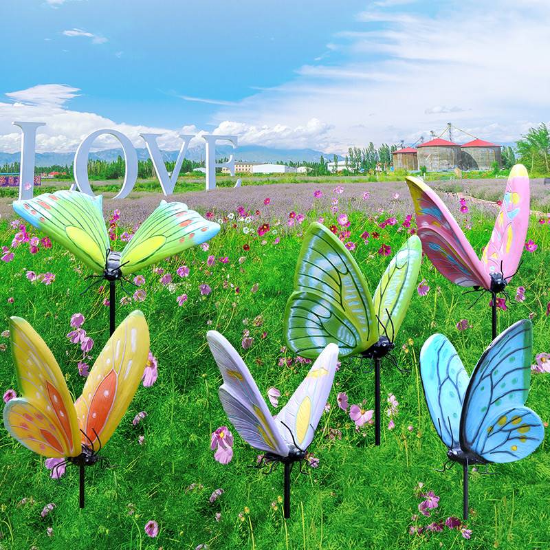 户外仿真动物大蝴蝶雕塑花园林景观小品公园小区草坪装饰摆件造景