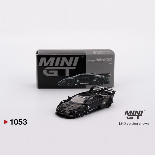 MINIGT1053纸盒兰博基尼蝙蝠LBWK改装版黑色64合金静态观赏车模