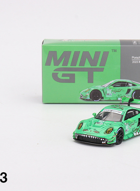 MINIGT713保时捷911GT3R#80绿恐龙GTD AO RACING1/64合金车模