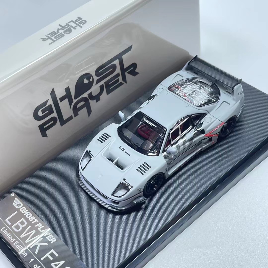 GhostPlayer法拉利F40LBWK宽体改装版战斗灰水泥灰64合金汽车模型