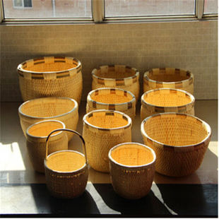 农家手工柳条芭斗柳筐柳匾竹筐簸箕米萝竹篮收纳柳条笆斗精编中号