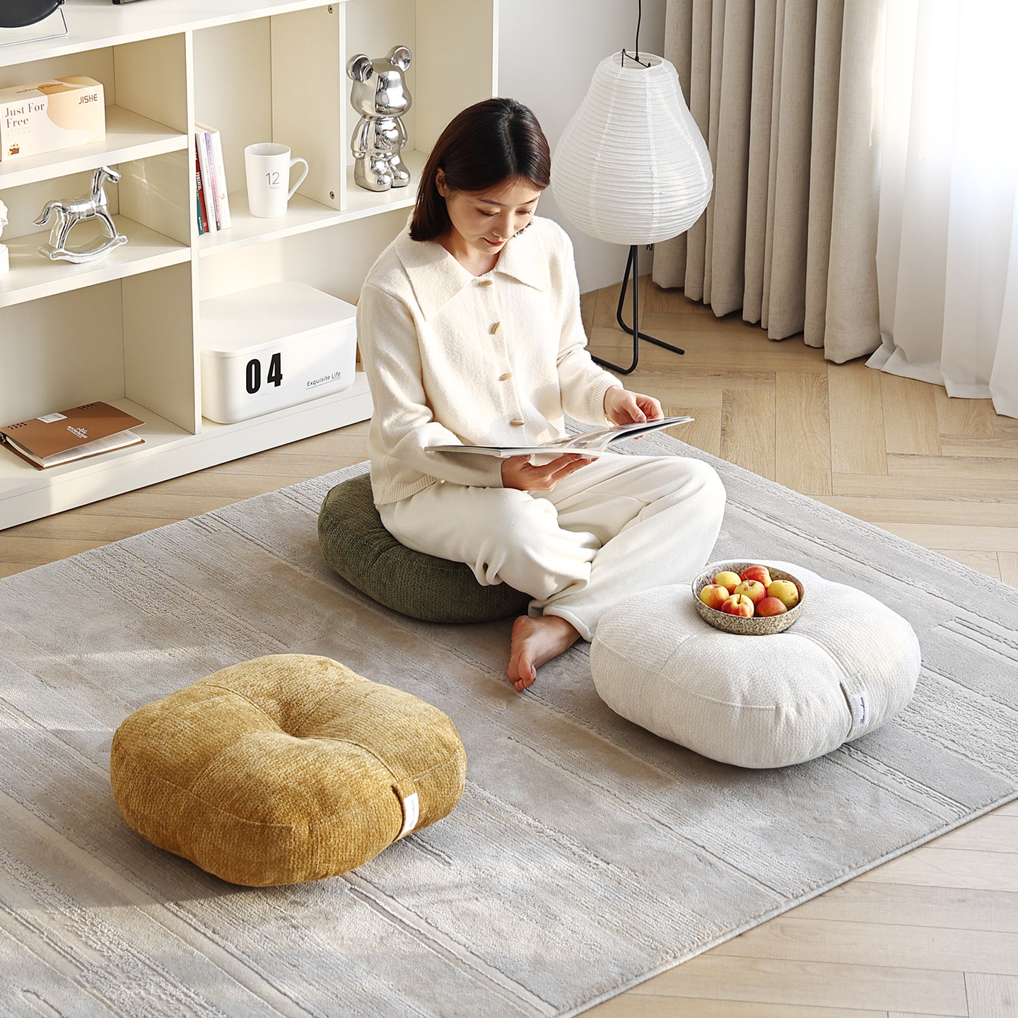 泰迪绒圆形蒲团榻榻米卧室客厅地上椅子飘窗办公室学生久坐屁股垫,居家布艺,蒲团,淘宝优惠券,粉丝福利购,淘宝优惠卷