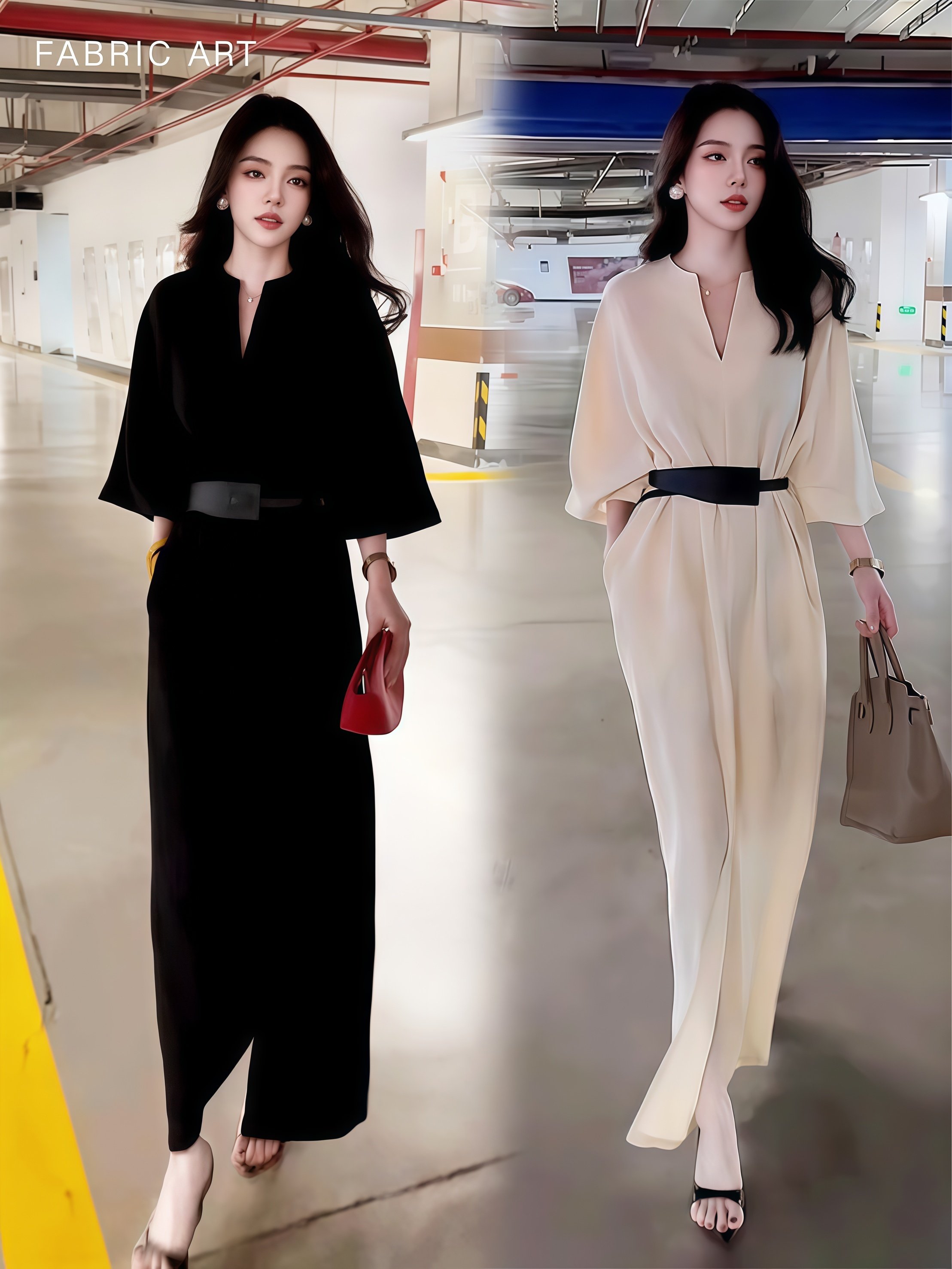 罗芬面料故事旗舰店女装秋季慵懒轻奢高级感显瘦连衣裙（送腰带）