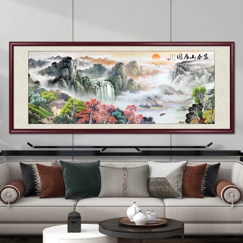 网红富春山居图中堂画国画山水画客厅挂画办公室装饰画中式风景画