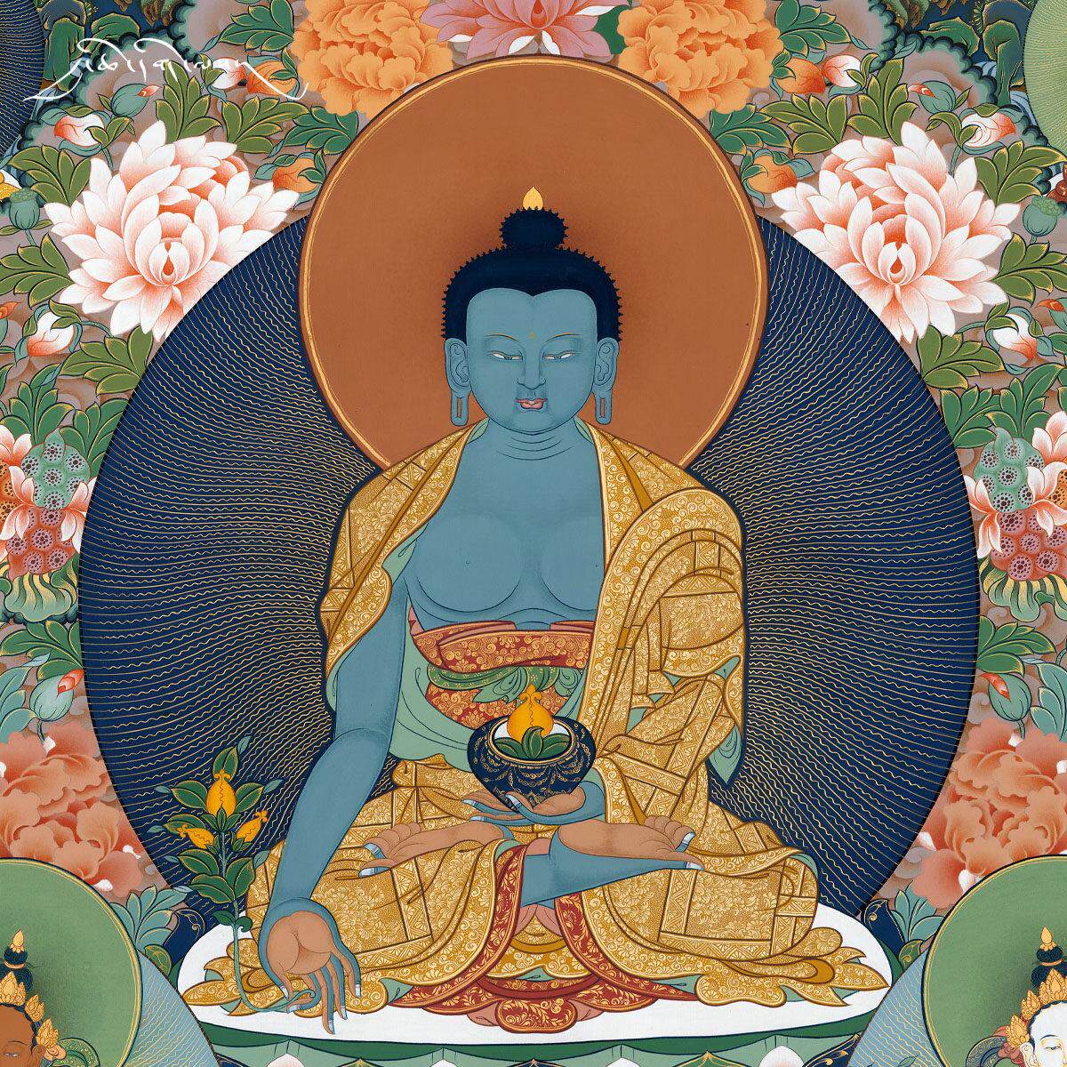 西藏大千佛人物画像唐卡挂画密宗客厅藏式印刷装饰画