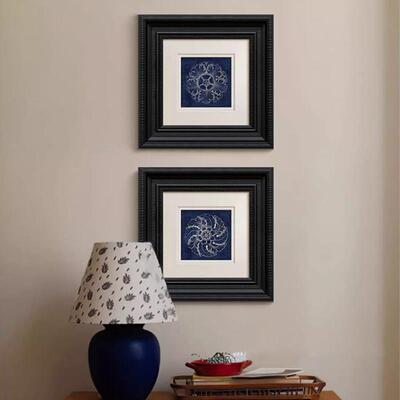 美式覆古挂画小众艺术主卧室床头装饰画高级感中古风软装蓝色壁画