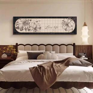 法式中古风卧室装饰画高级感主卧床头背景墙挂画酒店民宿新款壁画