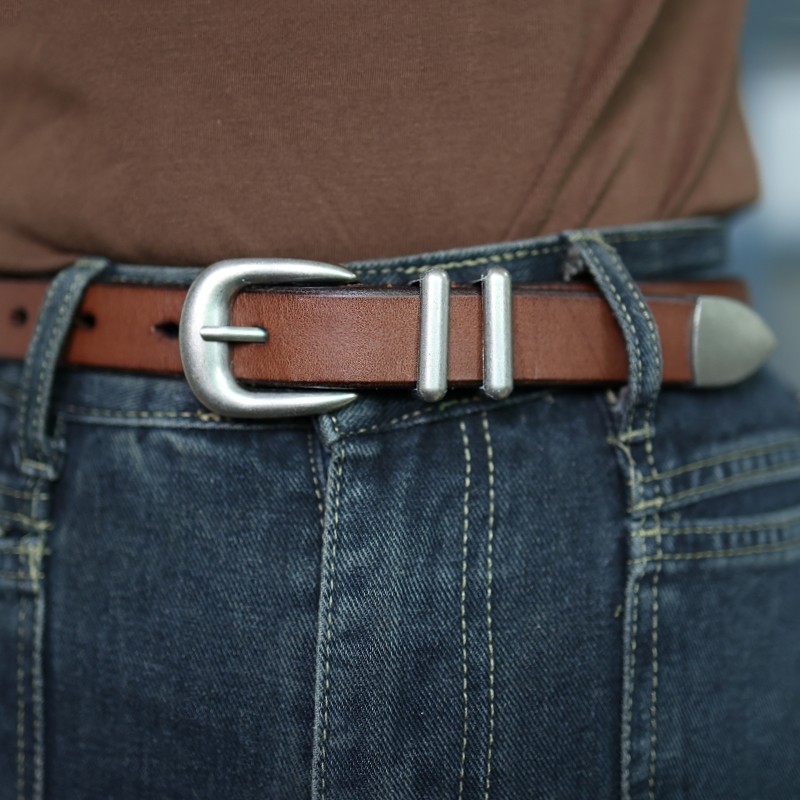 手工女士纯牛皮复古腰带头层牛皮做旧真皮休闲牛仔裤百搭耐用皮带