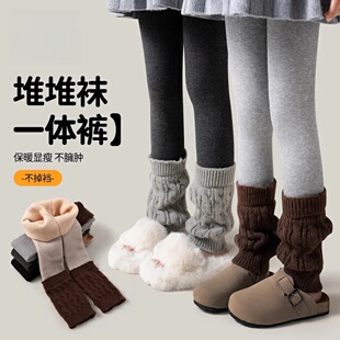 女童连裤袜加绒加厚冬季女童保暖儿童打底裤不掉档裤袜堆堆袜套