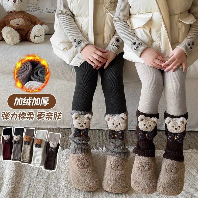 女童加绒加厚打底裤冬季外穿女宝宝卡通小熊打底裤儿童一体保暖裤,童装/婴儿装/亲子装,打底裤,淘宝优惠券,粉丝福利购,淘宝优惠卷