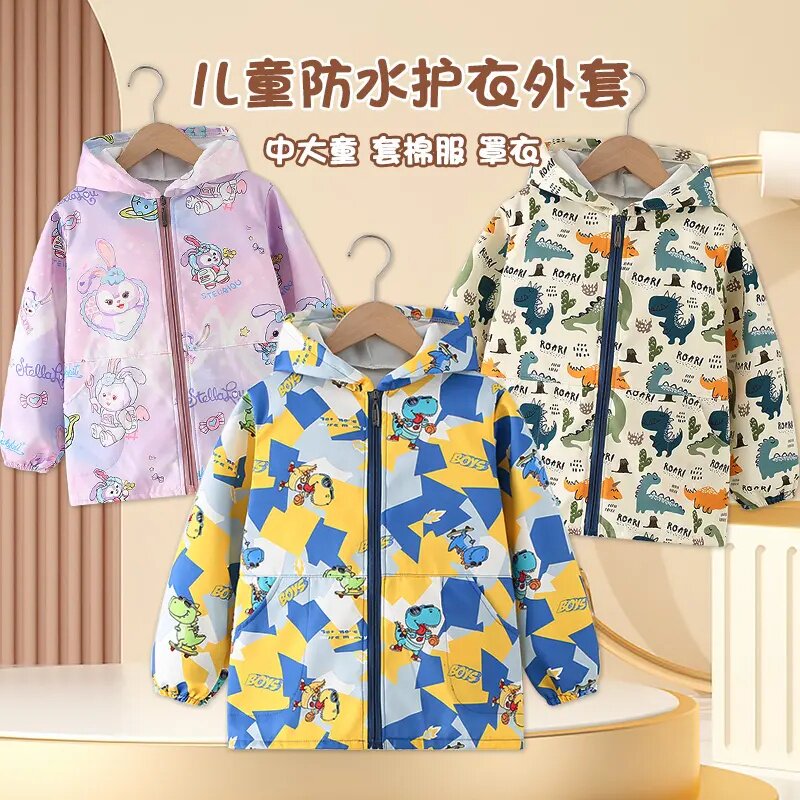 秋冬宝宝防水防脏拉链正穿罩衣