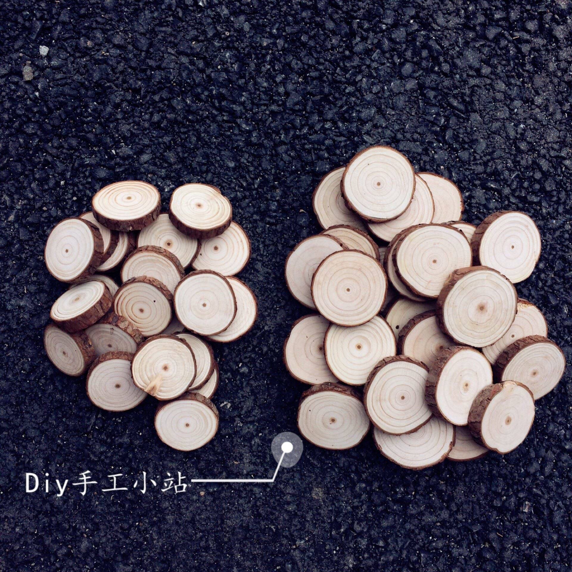 白蜡木片圆木片小木块diy材料手工原木片手绘木头块年轮8-11cm