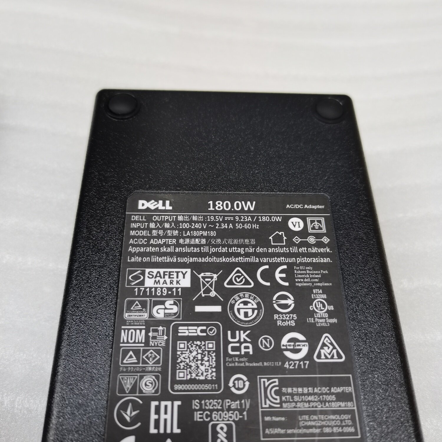 DELL戴尔TB15 K16A WD15扩展坞电源适配器180W 19.5V 9.23A