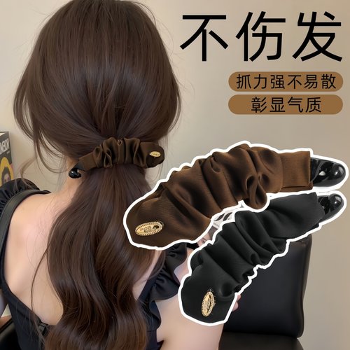 韩系缎面香蕉夹竖夹发夹后脑夹