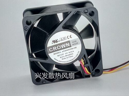 全新正品CROWN AGE06025B24U 24V 0.27A 6CM 6025 2线 变频器风扇