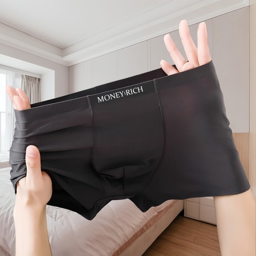 男士内裤冰丝无痕四角裤透气夏季薄款舒适新款商务男生短裤平角裤