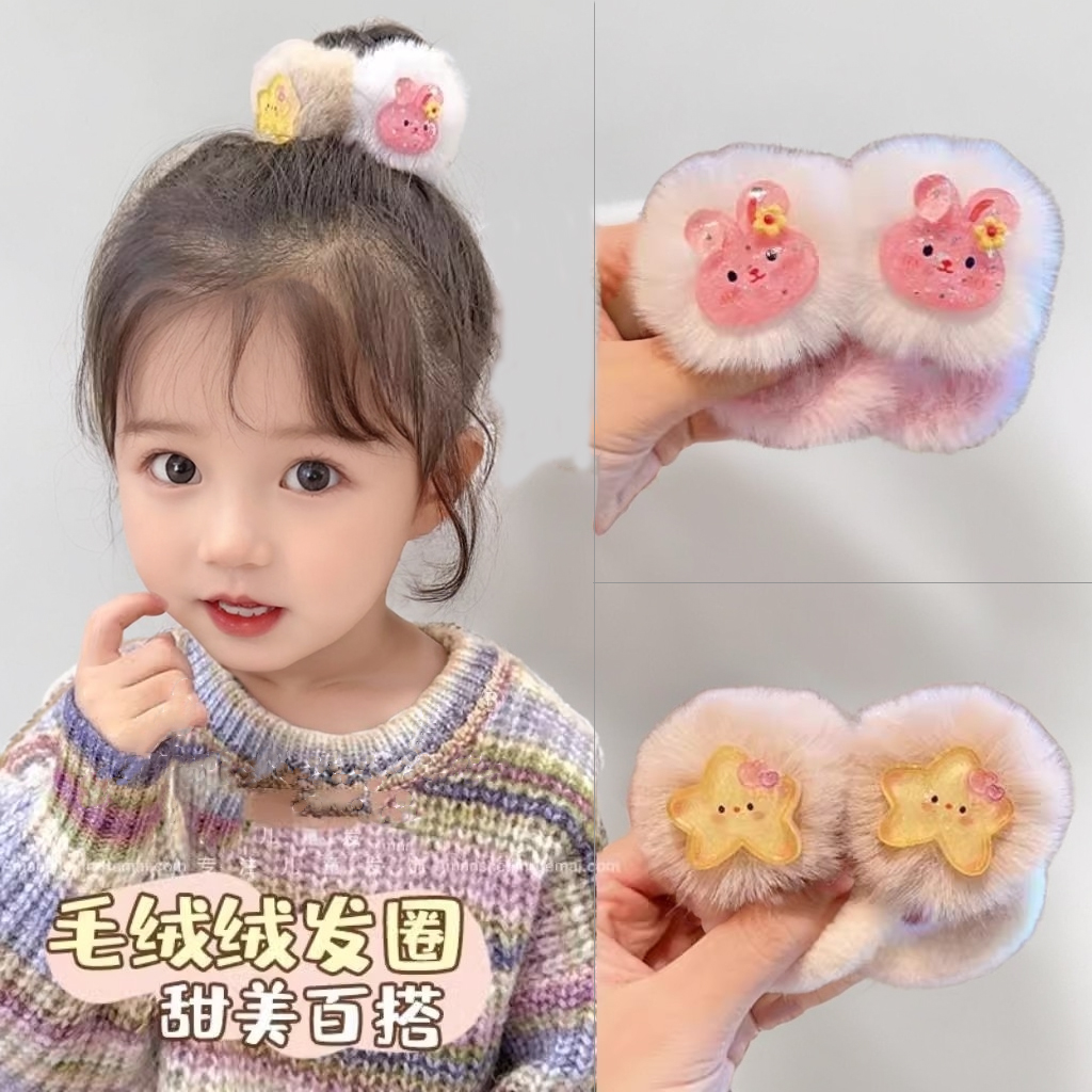 甜美可爱卡通儿童秋冬毛绒发圈