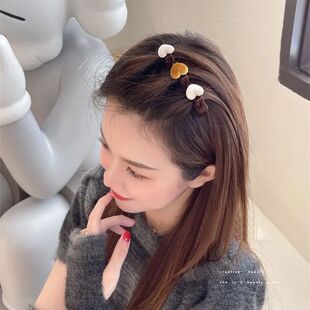 秋冬爱心植绒编发发夹女2026网红爆款前额刘海碎发整理神器发卡