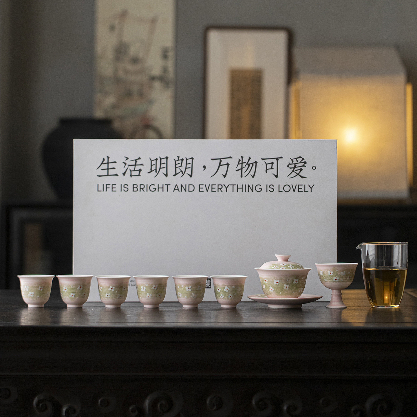 尚品阁丨万物可爱手绘樱粉菀生粉引茶具套组功夫茶具家用礼盒整套,餐饮具,功夫茶具,淘宝优惠券,粉丝福利购,淘宝优惠卷