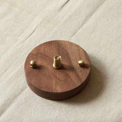 吊灯吸顶盘底座长条黑胡桃圆形定制定做木质支架灯具固定配件灯座