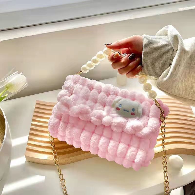 diy材料包星黛露网格毛线斜挎包手工编织包包自制做礼物送女朋友