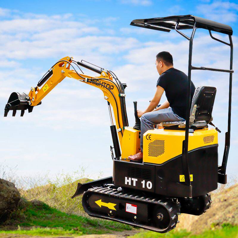跨境供应家用微型小挖机 ht10小型挖掘机 室内破碎建筑工程钩机