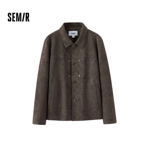 森马冬季男款翻领合体雾面PU茄克休闲百搭简约男装107725108103