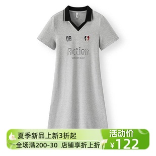 针织衫 森马夏季 百搭简约POLO衫 女款 连衣裙101325114050 A字裙经典