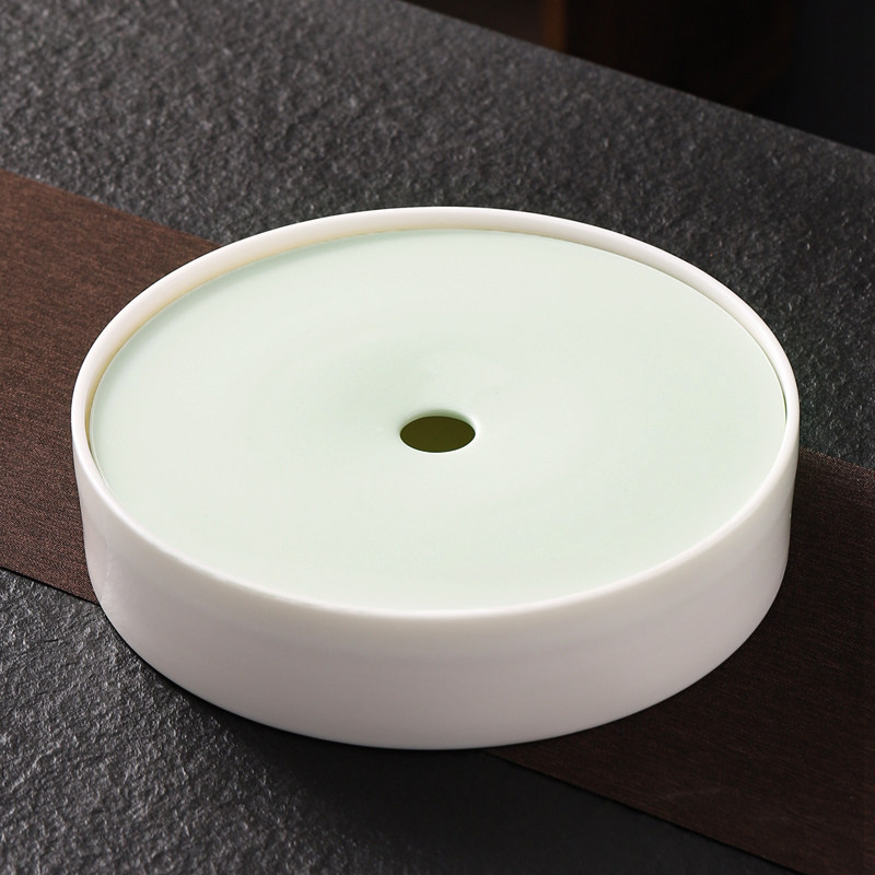 羊脂玉瓷茶盘高档家用客厅陶瓷功夫茶具干泡台办公室储水小型托