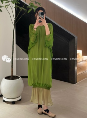CASTING无隅｜YANGKEHAN 翠绿色壶烟连衣裙