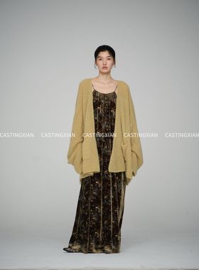 CASTING无隅｜YANGKEHAN 25AW 鹅黄色松身马海毛针织短袍